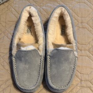 UGG light grey Suede Shearling Moccasins (Ansley)